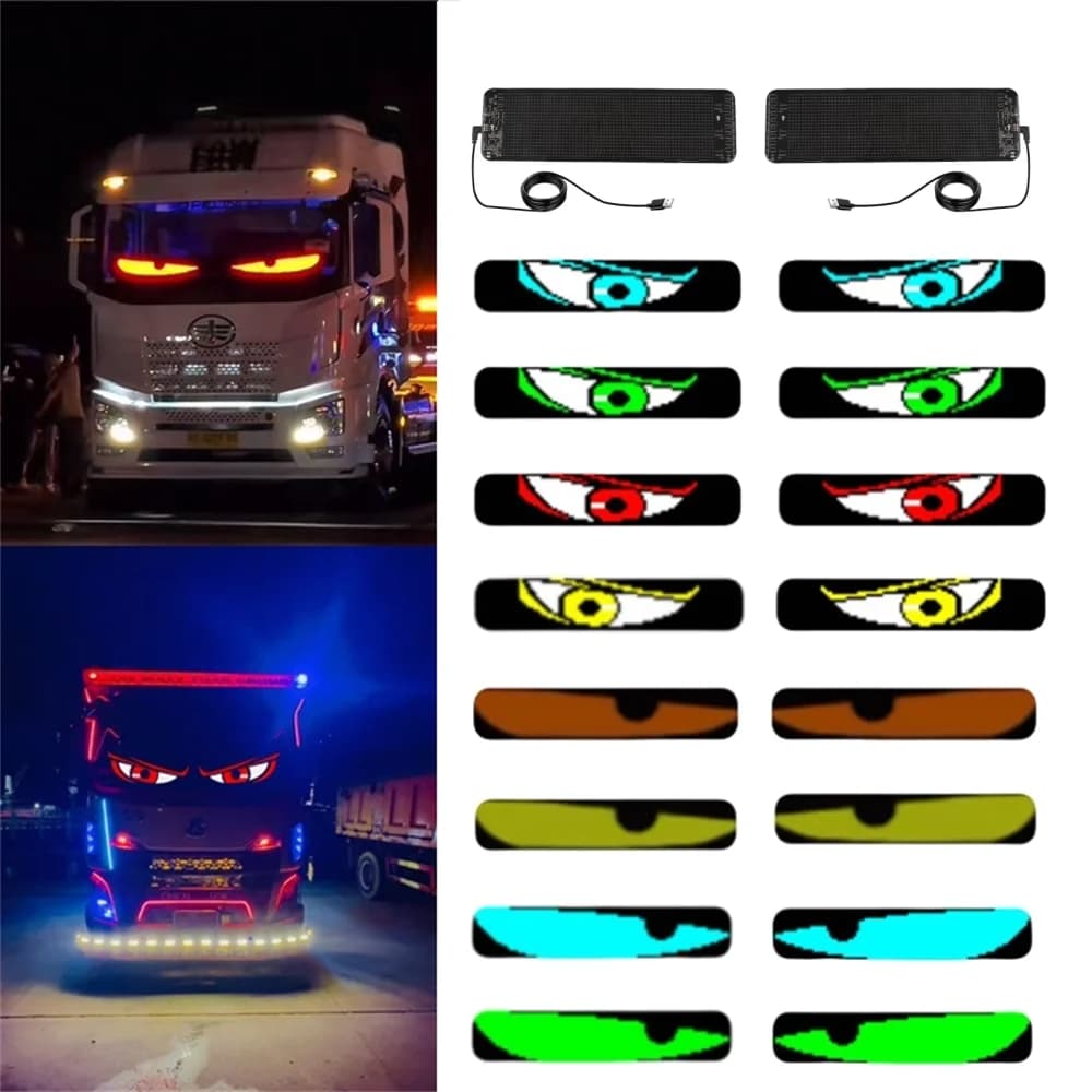 Pannello Display LED Flessibile per Parabrezza Auto (2 Pezzi)