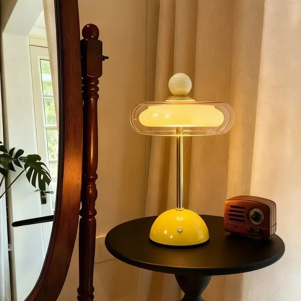 Lampada da Tavolo LED Touch Dimmerabile in Vetro e Ferro