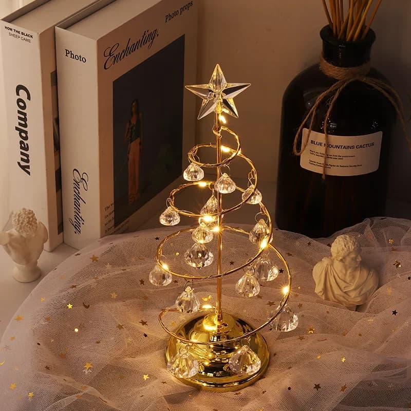 Albero LED in cristallo con ferro placcato