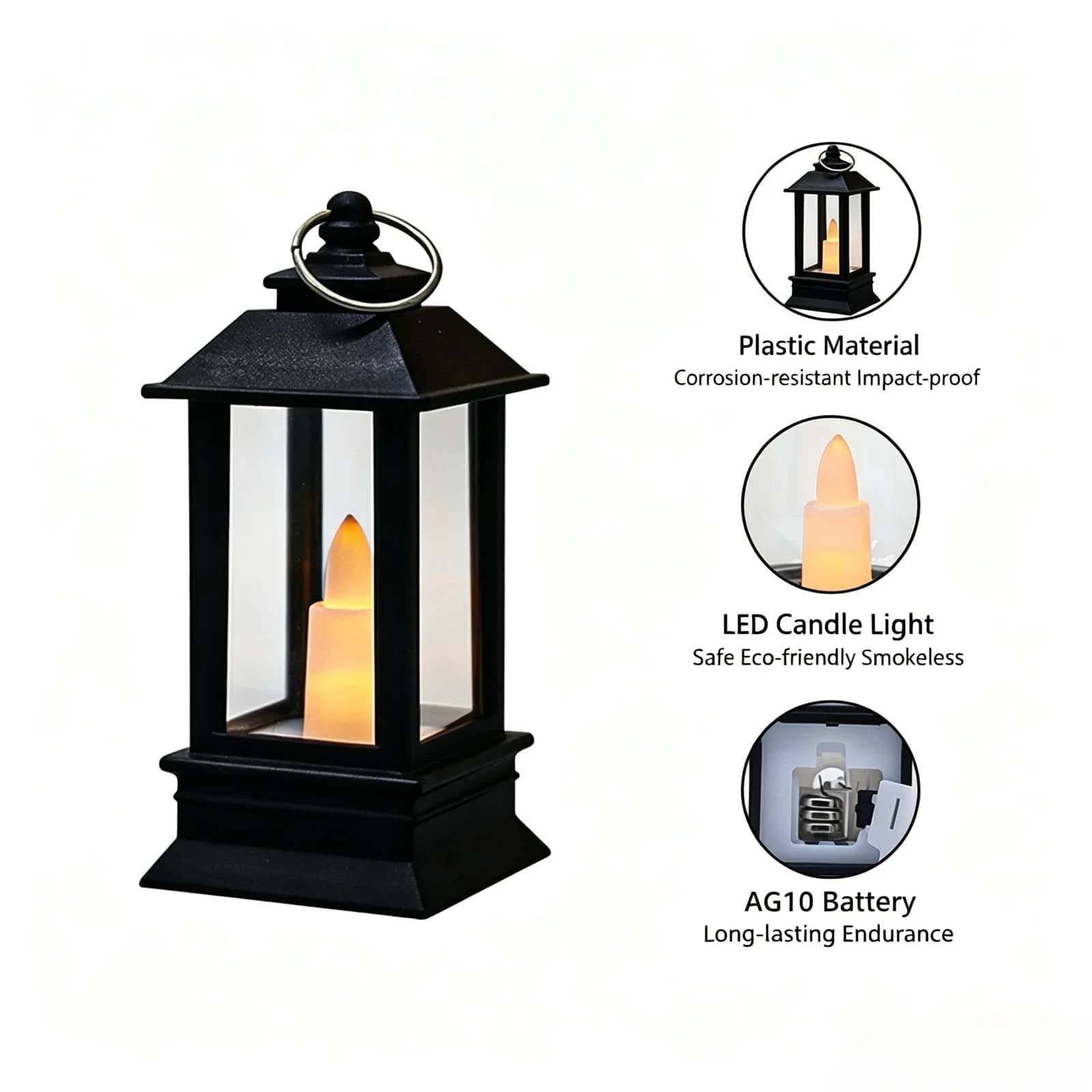 Lanterna LED Mini Candela Retrò con Luce Calda per Decorazione
