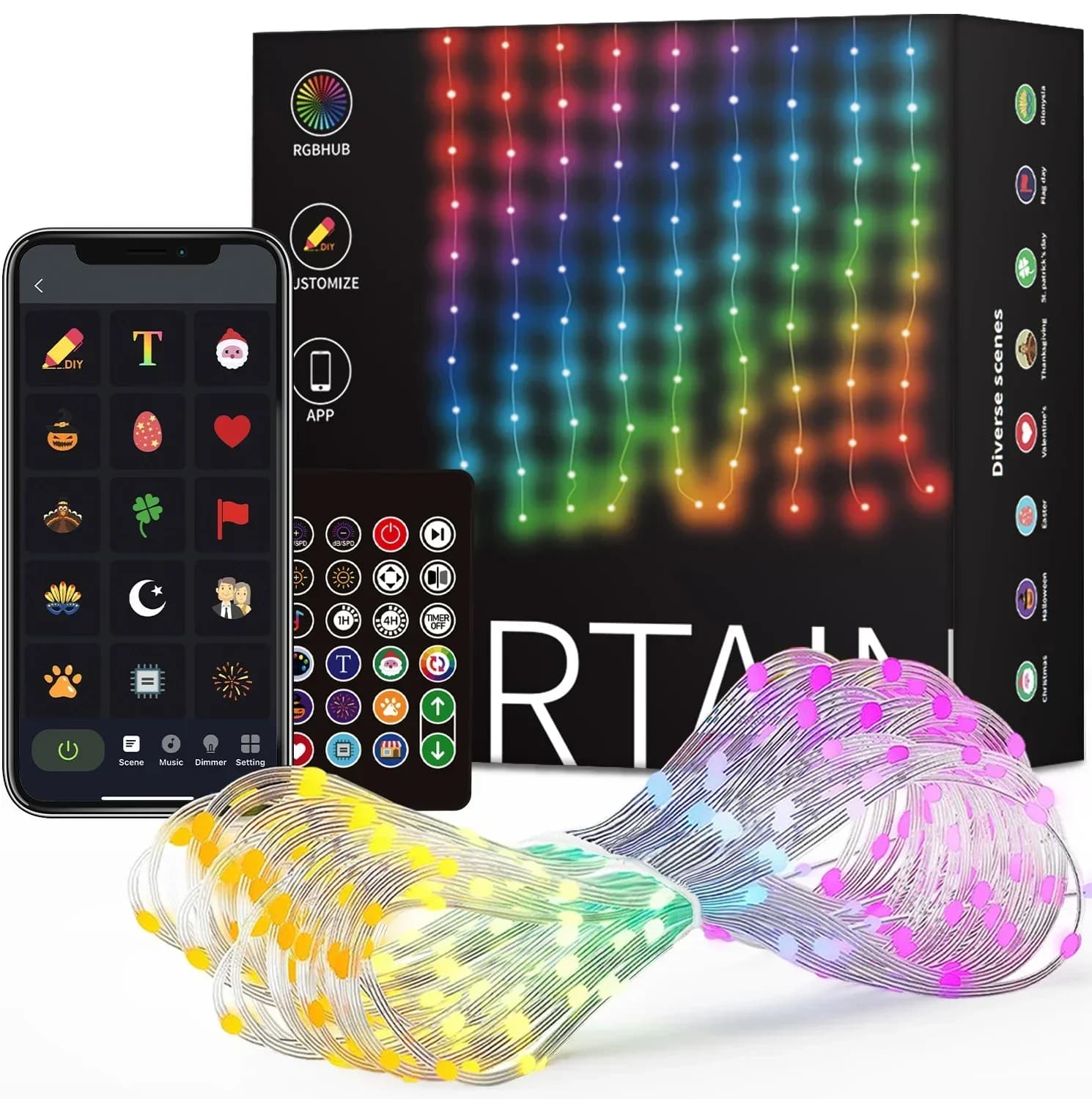 Luci a tendina smart RGB con 800 LED e controllo App