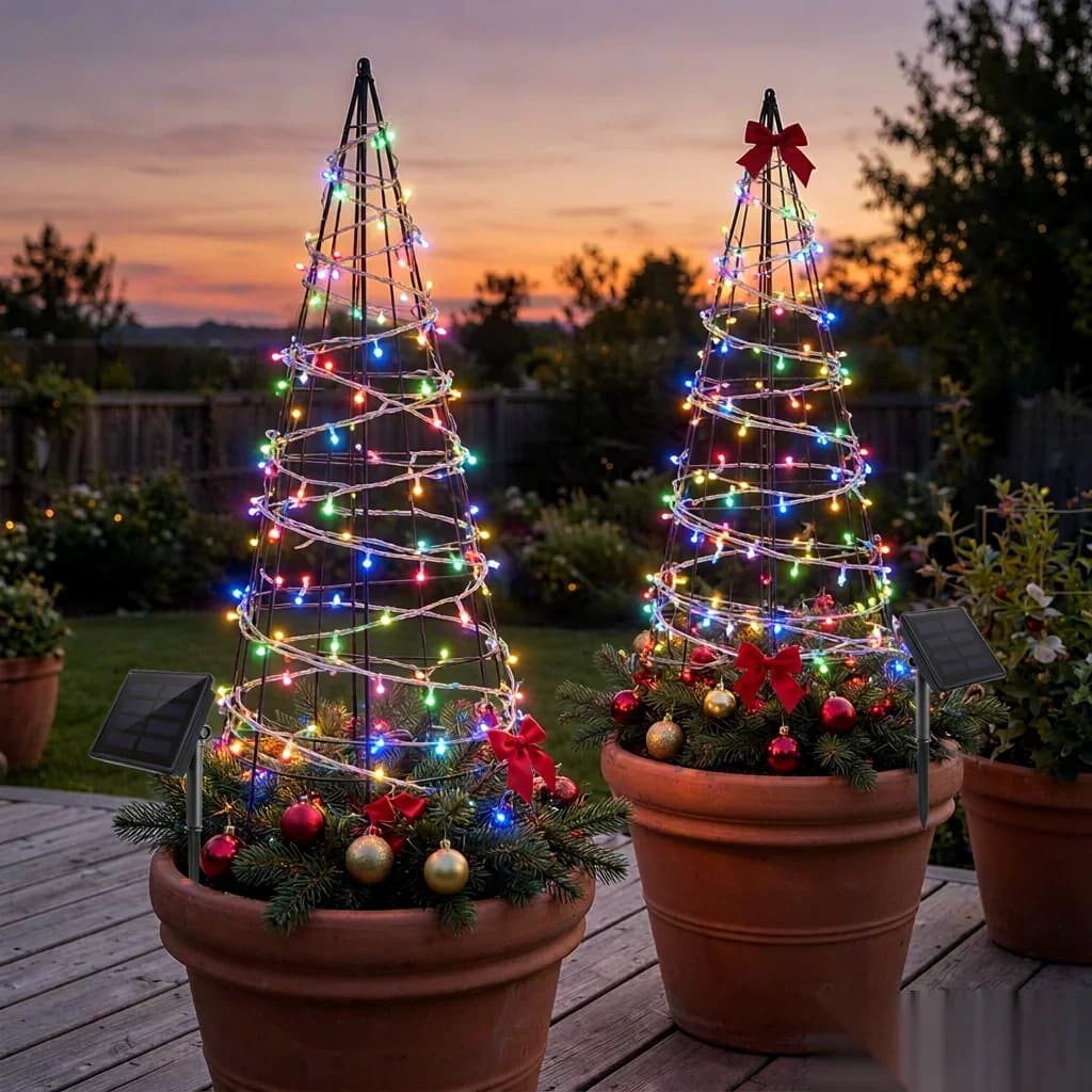 Luci a stringa solari impermeabili, LED bianco caldo per giardino e paesaggio