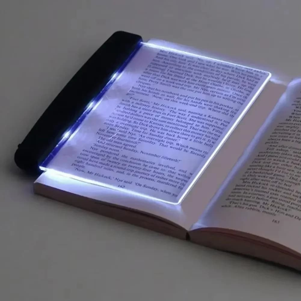 Luce da libro LED piatta a batteria con protezione occhi
