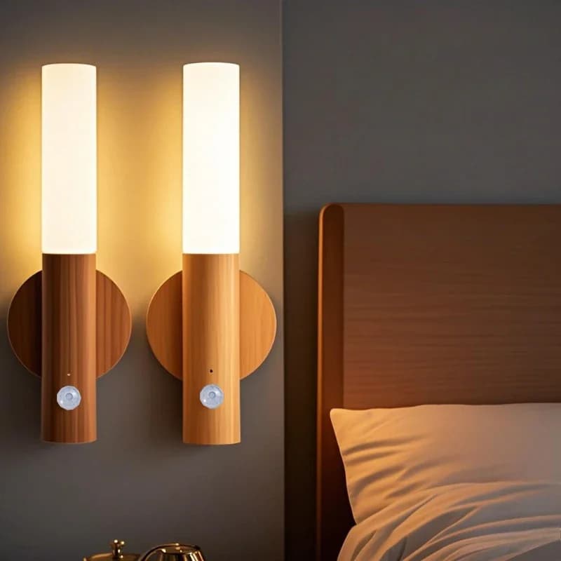 Luce notturna LED con sensore di movimento, lampada da armadio ricaricabile USB