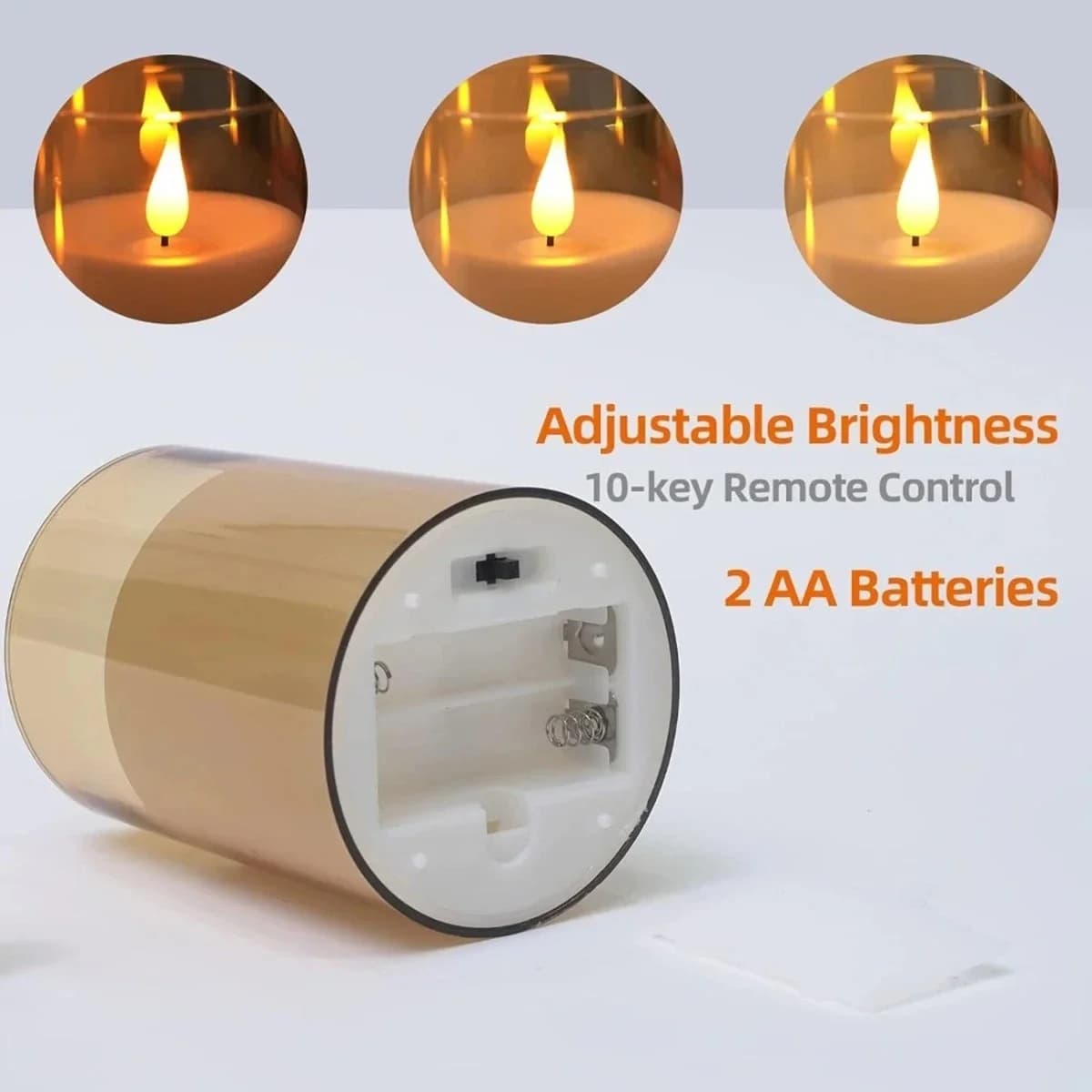 Set da 3 Candele LED Tremolanti con Telecomando