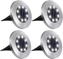 Set da 4 luci da deck solari a disco LED, 8 LED