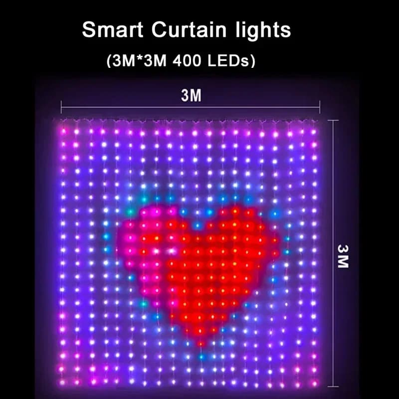 Luci a tendina smart RGB con 800 LED e controllo App