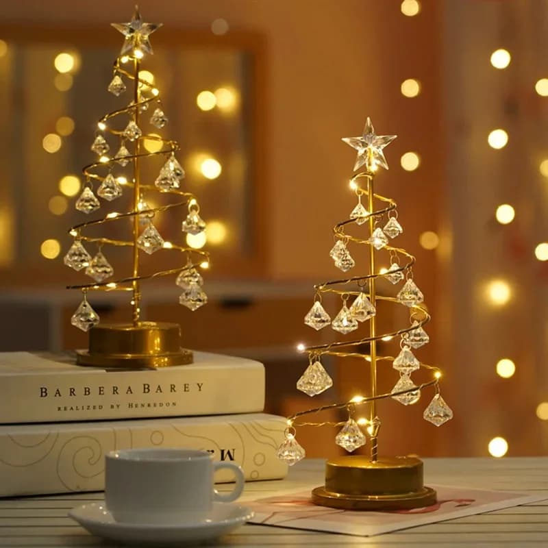 Luce LED Albero di Natale in Cristallo Ferro Placcato