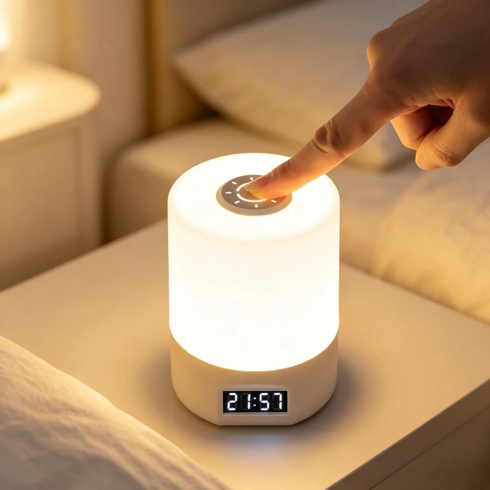Luce Notturna Ricaricabile Dimmerabile a Touch, Lampada Atmosfera Calda
