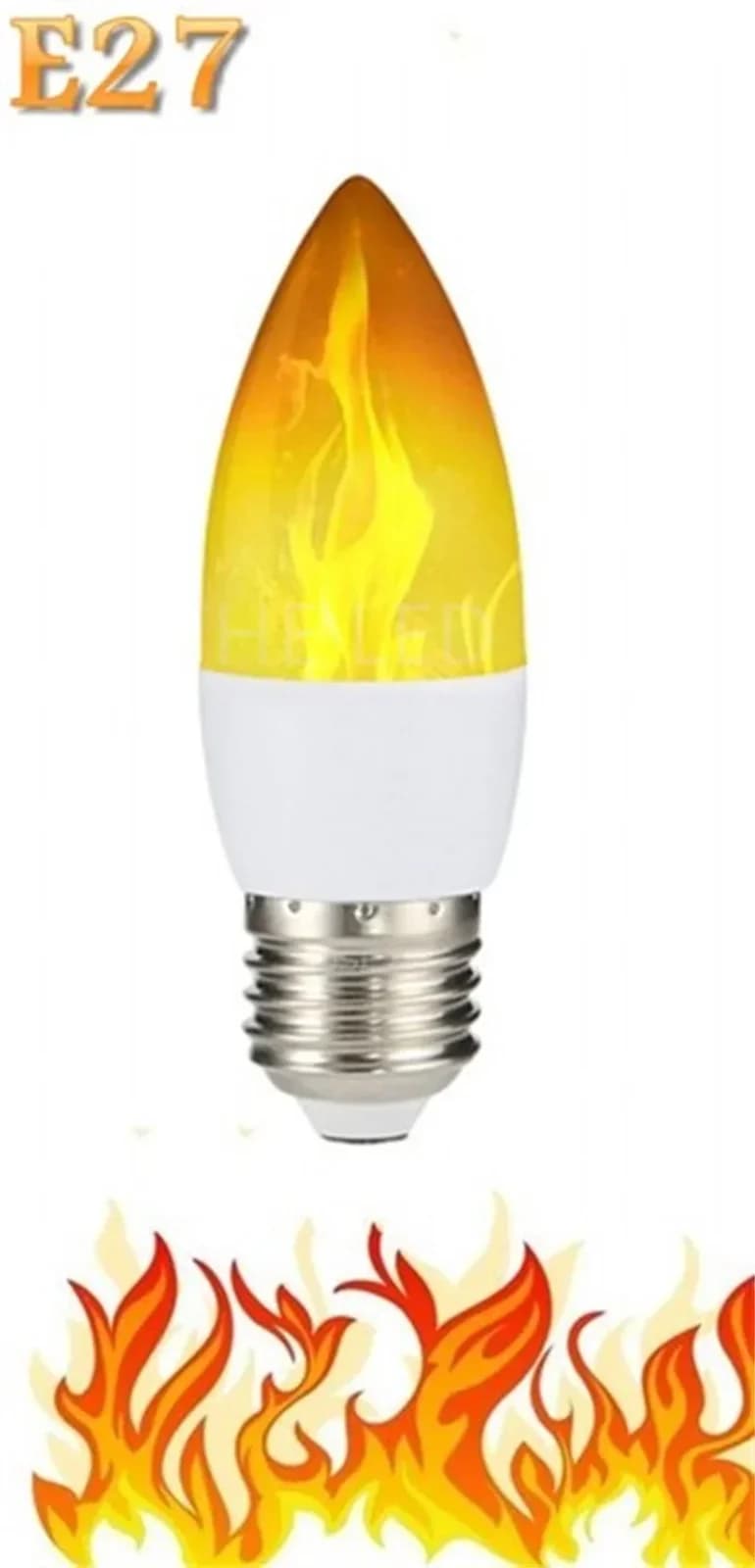 Lampadina LED E14/E27 Effetto Fiamma Tremolante, Sensore di Gravità, 3 Modalità Calde