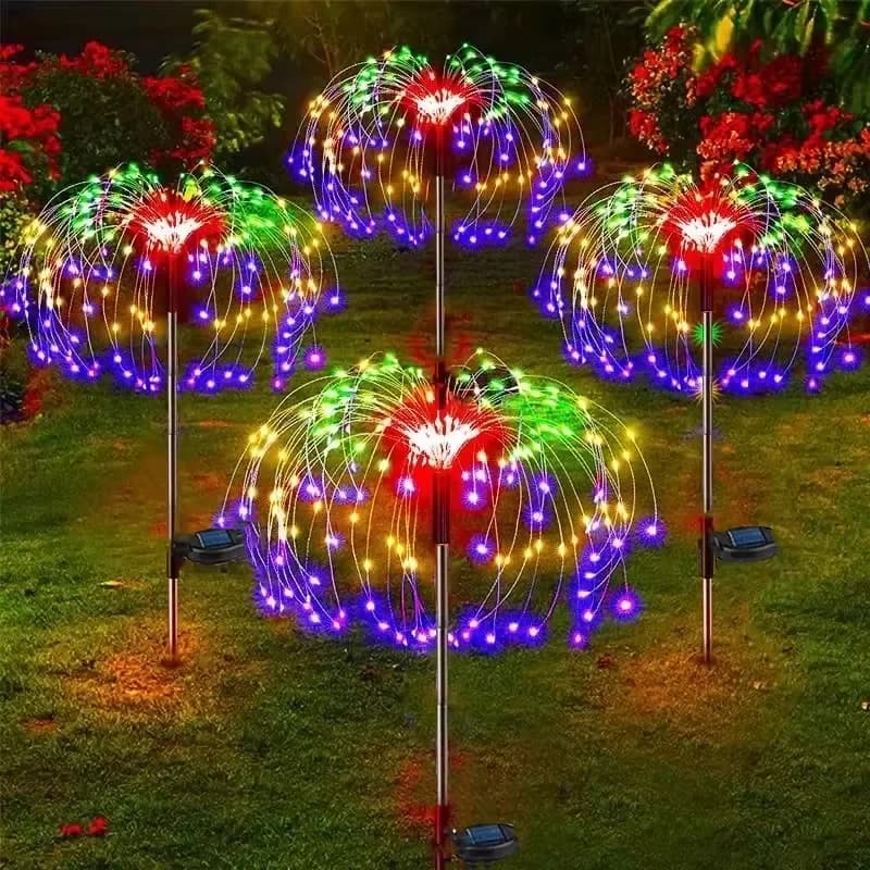 Luci da Giardino Solari a LED Dente di Leone Effetto Fuochi d'Artificio