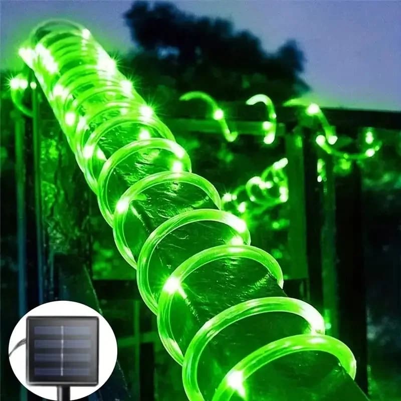 Luci da percorso a corda LED solari, 8 modalità