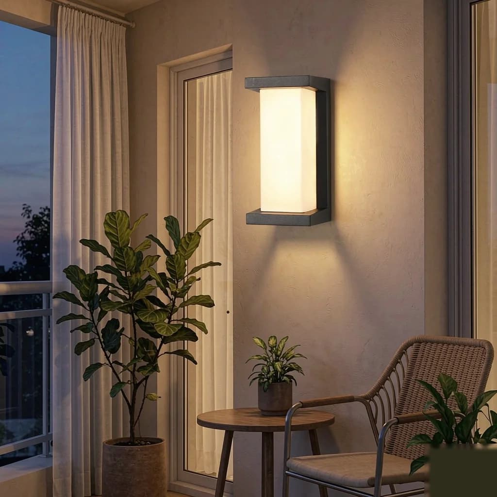 Applique LED da Parete Nera Moderna con Sensore di Movimento, 3 Colori