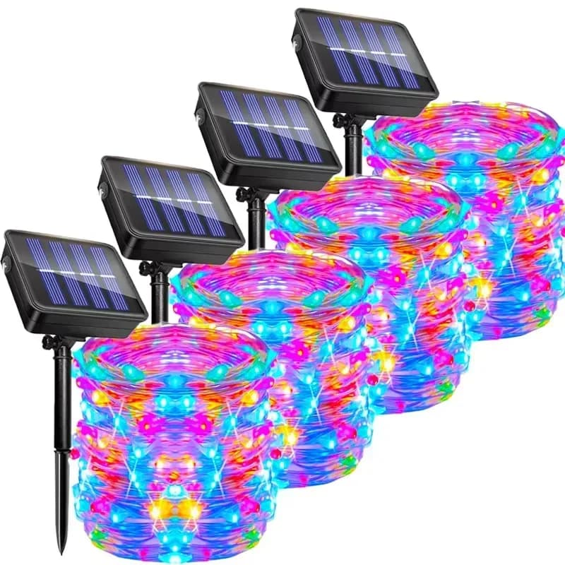 Luci a stringa solari impermeabili, LED bianco caldo per giardino e paesaggio