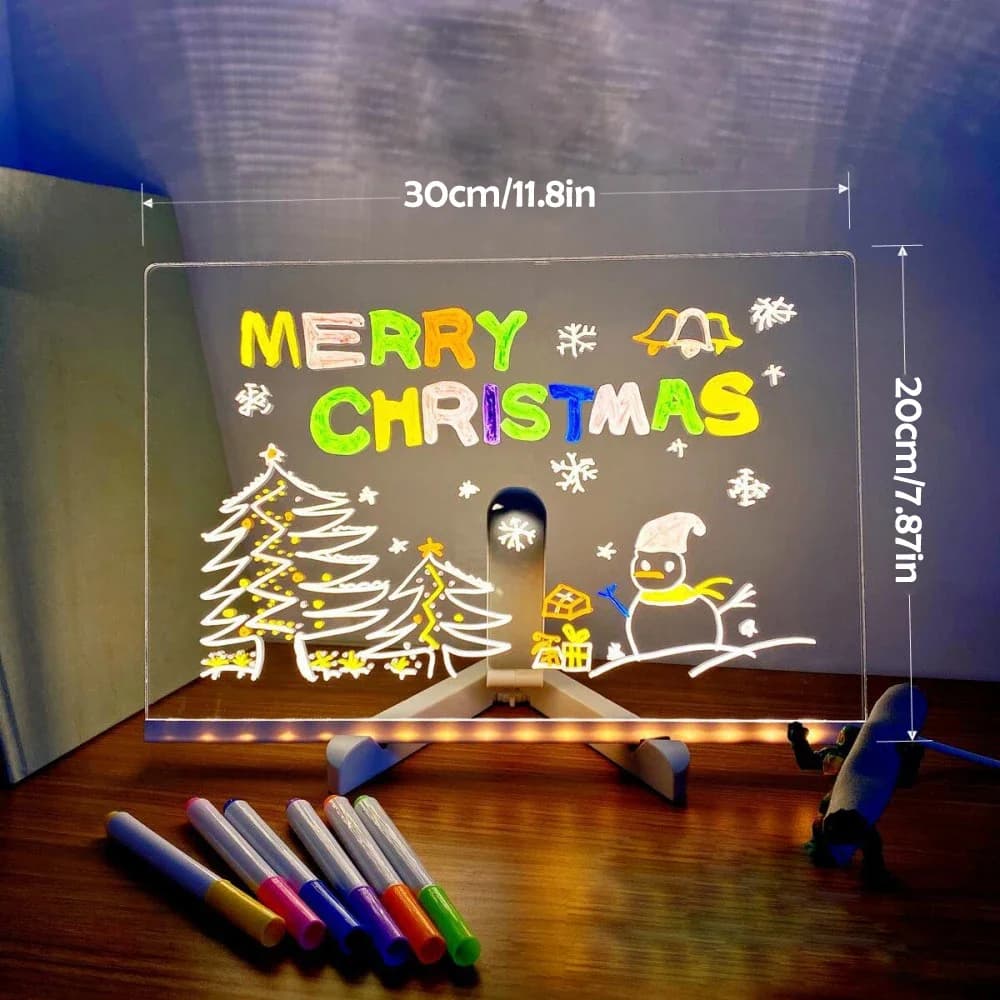 Tavoletta per Scrittura Doodle in Acrilico con LED Cancellabile