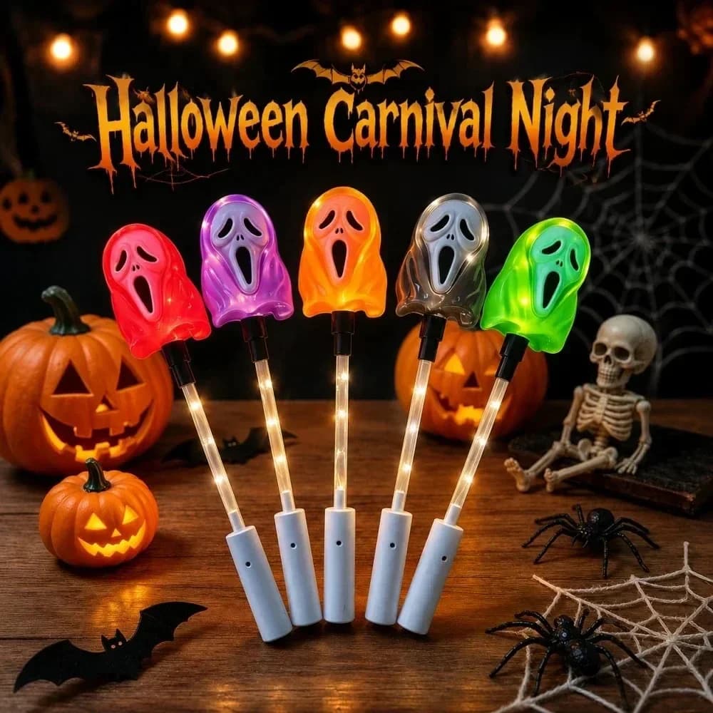 Bacchetta luminosa LED Halloween con fantasma multicolore