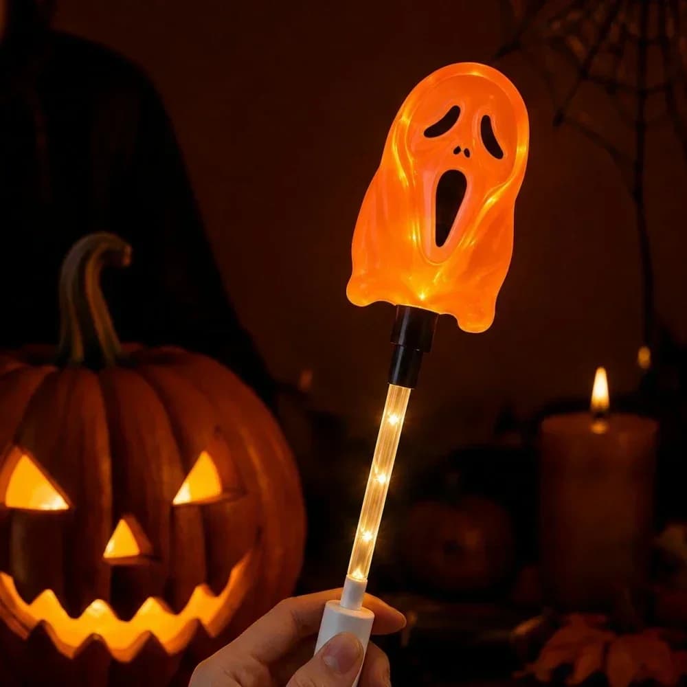 Bacchetta luminosa LED Halloween con fantasma multicolore