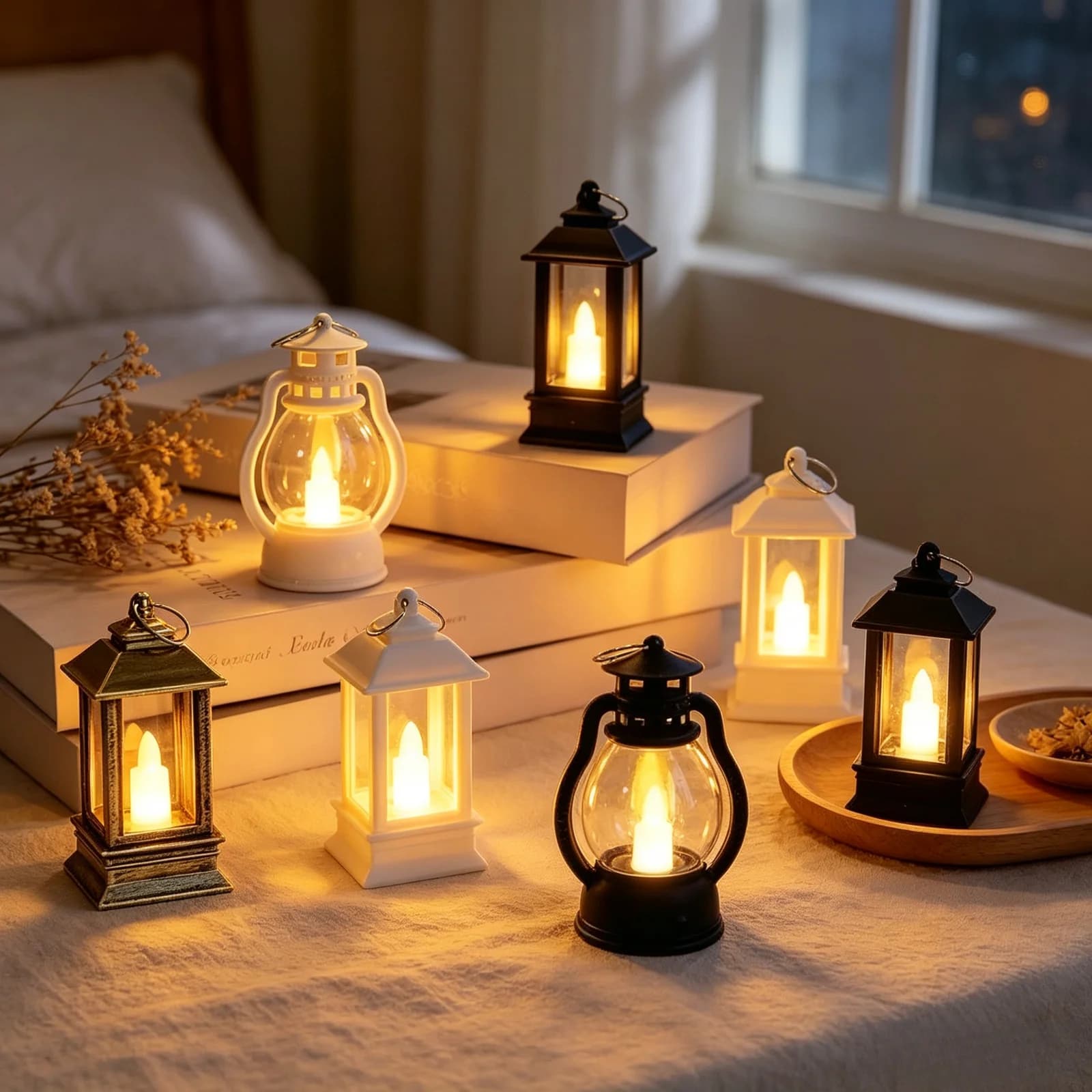 Mini Lanterna Candela LED Vintage Luce Notturna