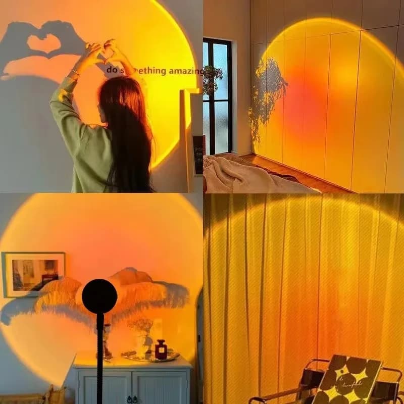Proiettore Tramonto RGB Mini, Luce da Tavolo USB a 4 Colori