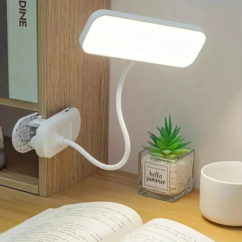 Lampada da Scrivania LED con Morsetto, Ricaricabile USB, Dimmerabile