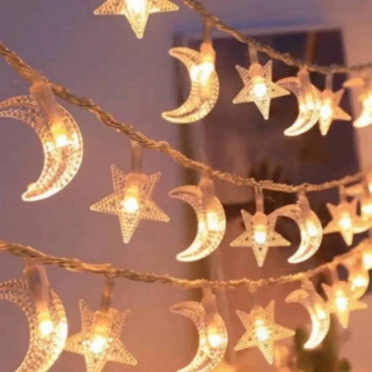 Luci Stringa Stella e Luna a Batteria, LED Multicolore