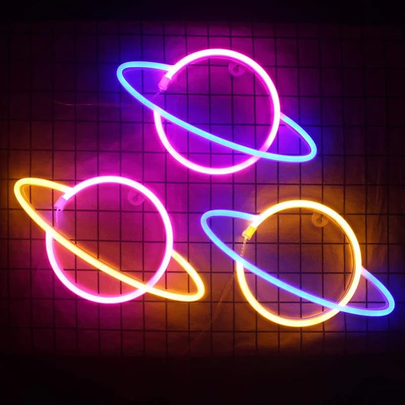 Insegna Neon Fulmine, Luce LED da Parete USB/Batteria