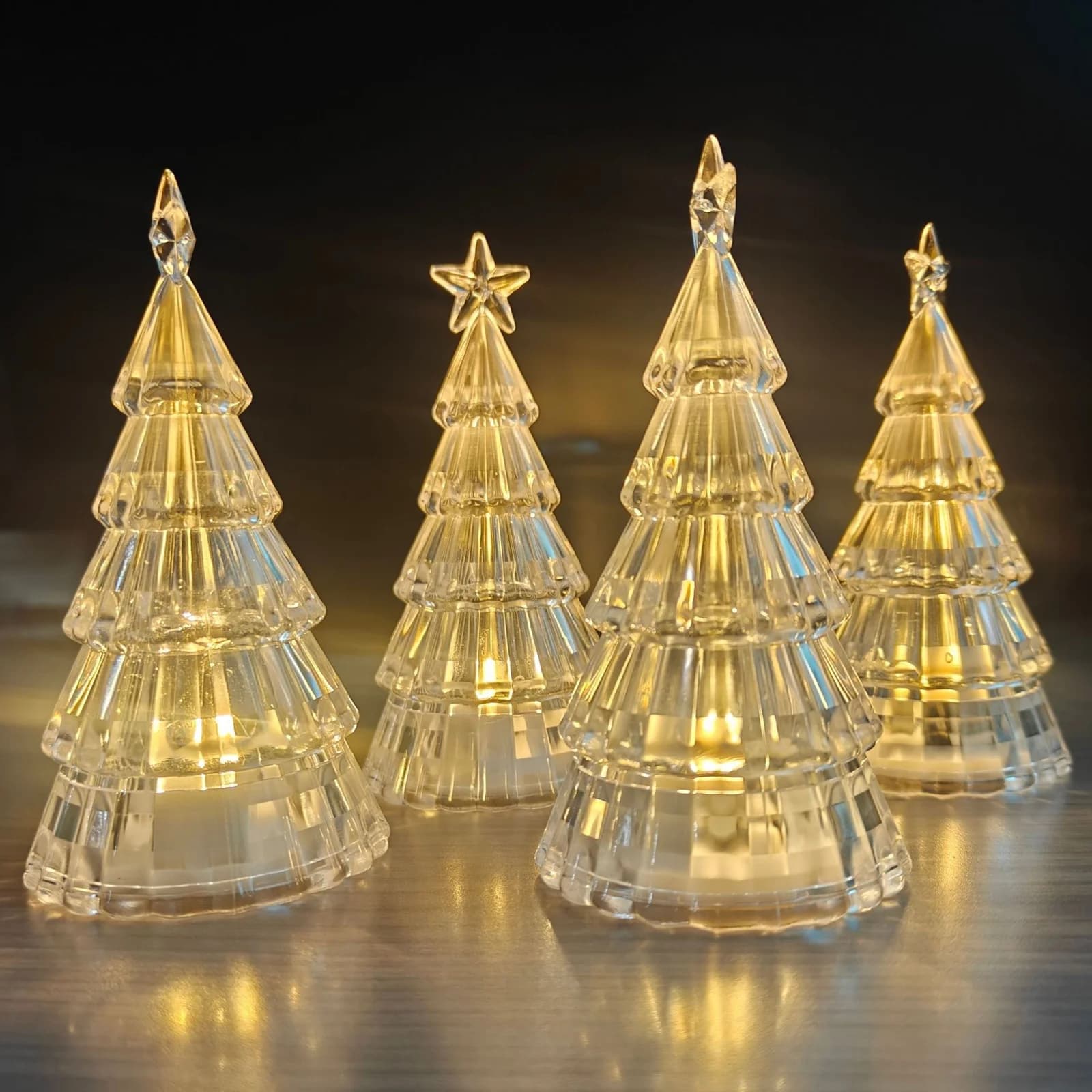 Luce notturna ad albero di Natale stella in acrilico trasparente
