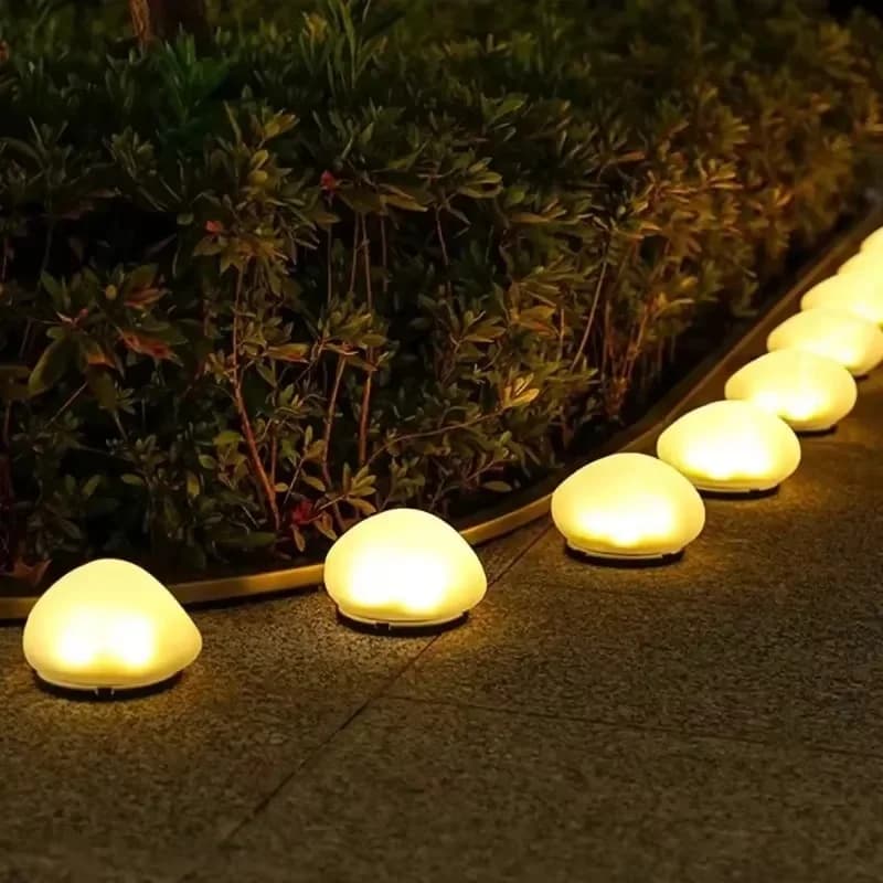 Luce da Giardino a LED Solare Impermeabile Forma di Sasso