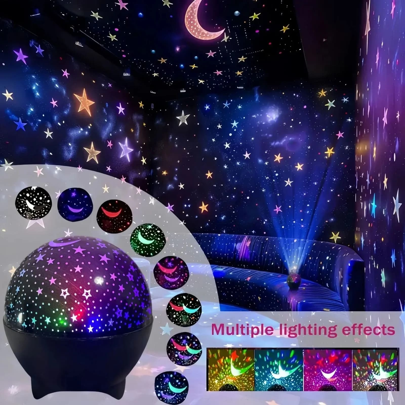 Lampada Proiettore Stelle RGB, Alimentazione USB