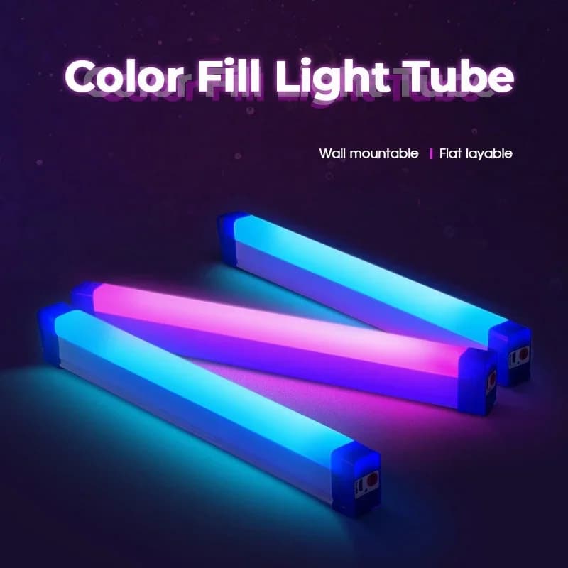 Luce tubolare RGB a mano con ricarica USB, 17cm/32cm