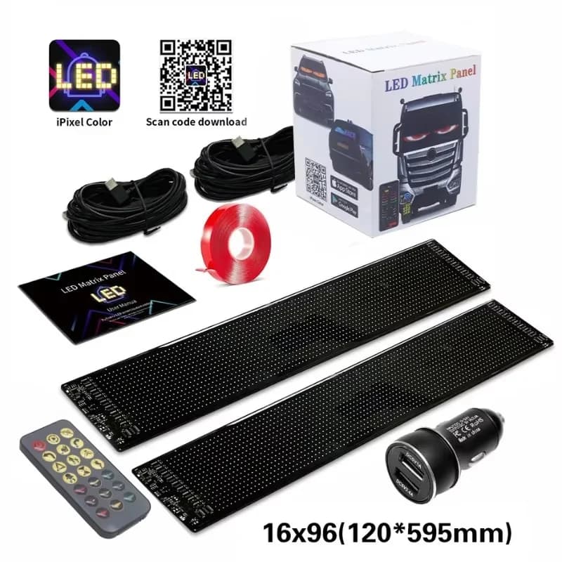 Pannello luce LED matriciale pieghevole, 2 pezzi, con controllo App