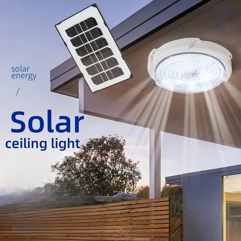 Plafoniera LED solare impermeabile con telecomando per interni ed esterni
