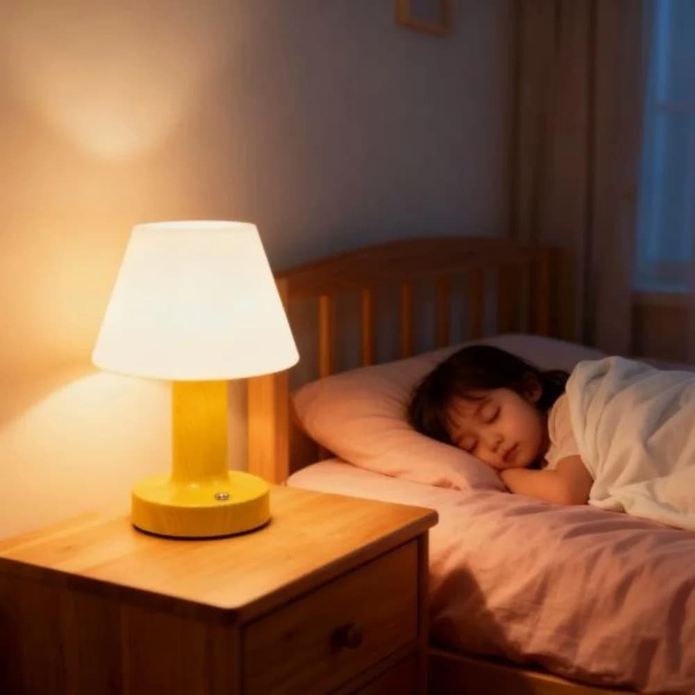 Lampada da tavolo LED moderna a fungo, ricarica USB touch