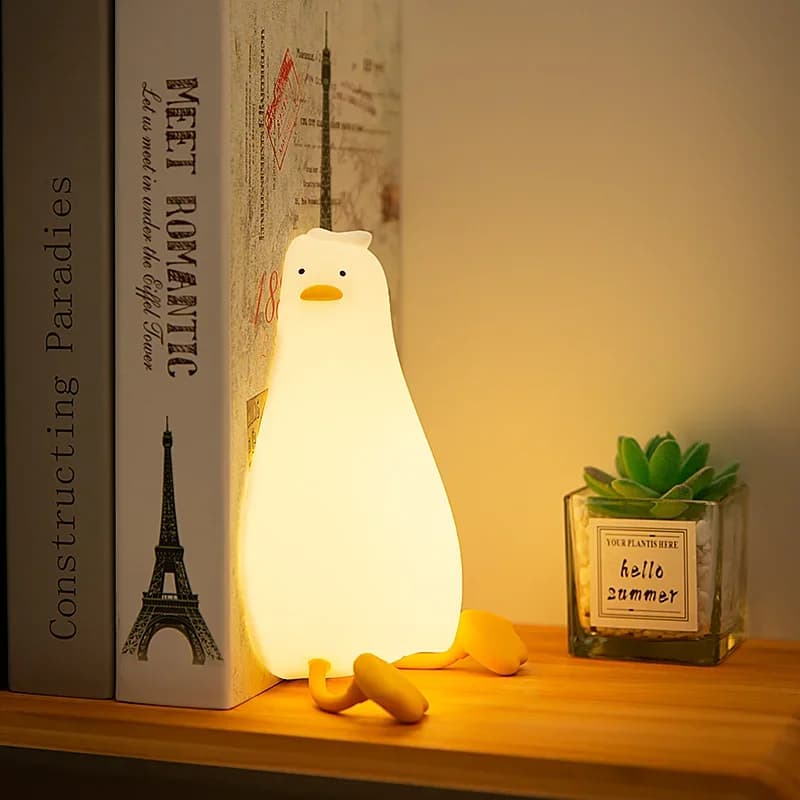Luce Notturna a Papera in Silicone Ricaricabile