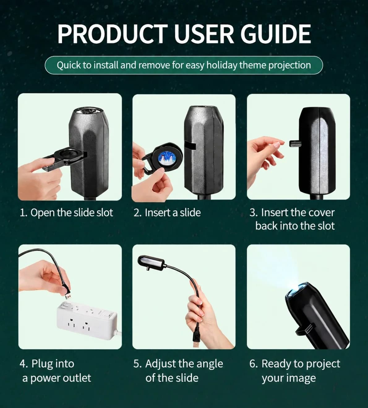 Proiettore luce notturna USB con motivi serie Oceano