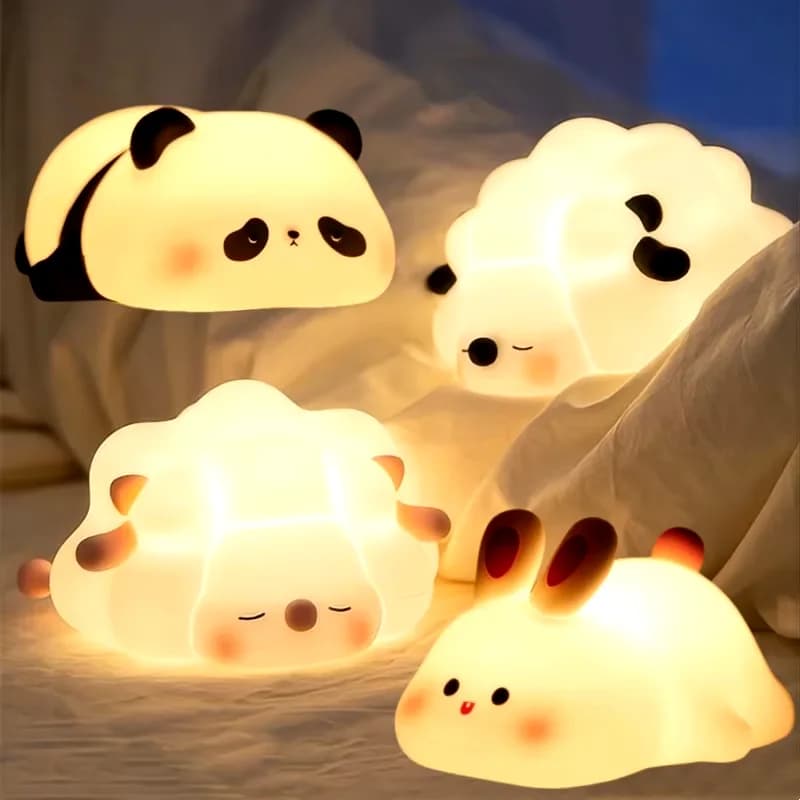Luminosa da notte in silicone a forma di animale, ricaricabile USB