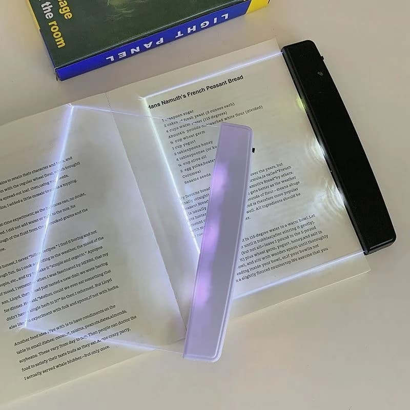 Luce da lettura piatta portatile a batteria per viaggi