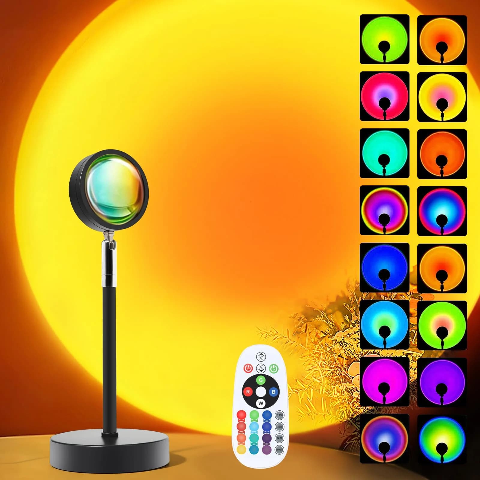 Mini Proiettore LED RGB Tramonto con Telecomando, USB