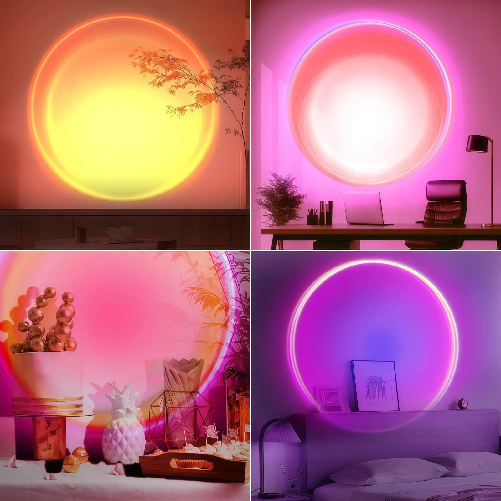 Mini Proiettore LED RGB Tramonto con Telecomando, USB