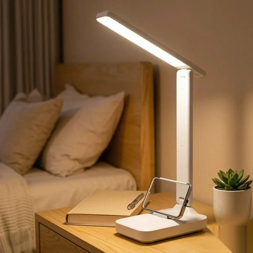 Lampada da lettura LED pieghevole e dimmerabile con 3 modalità di colore