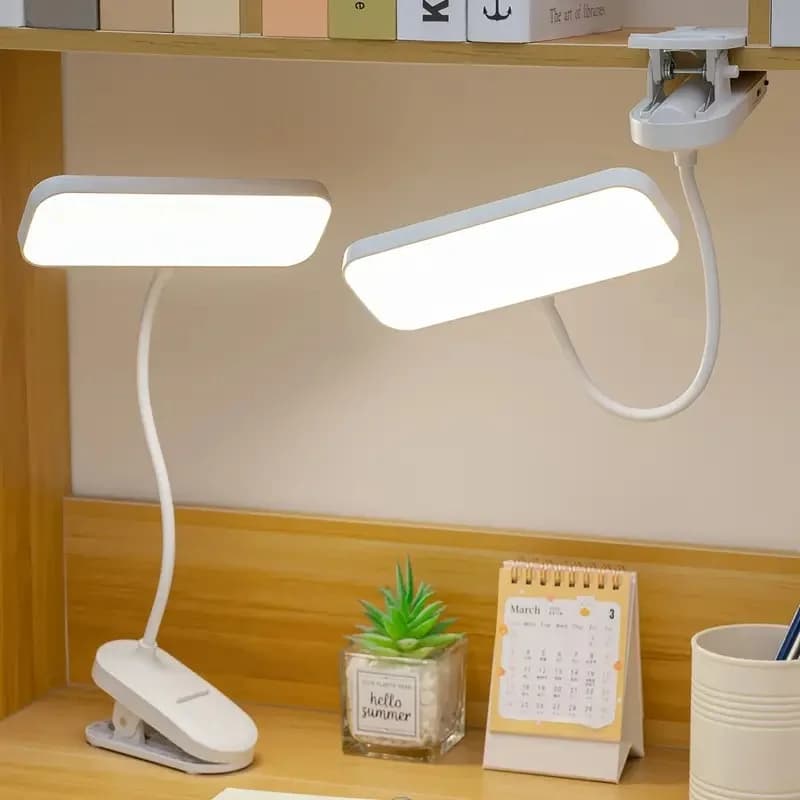 Lampada da scrivania a clip LED ricaricabile USB, dimmerabile