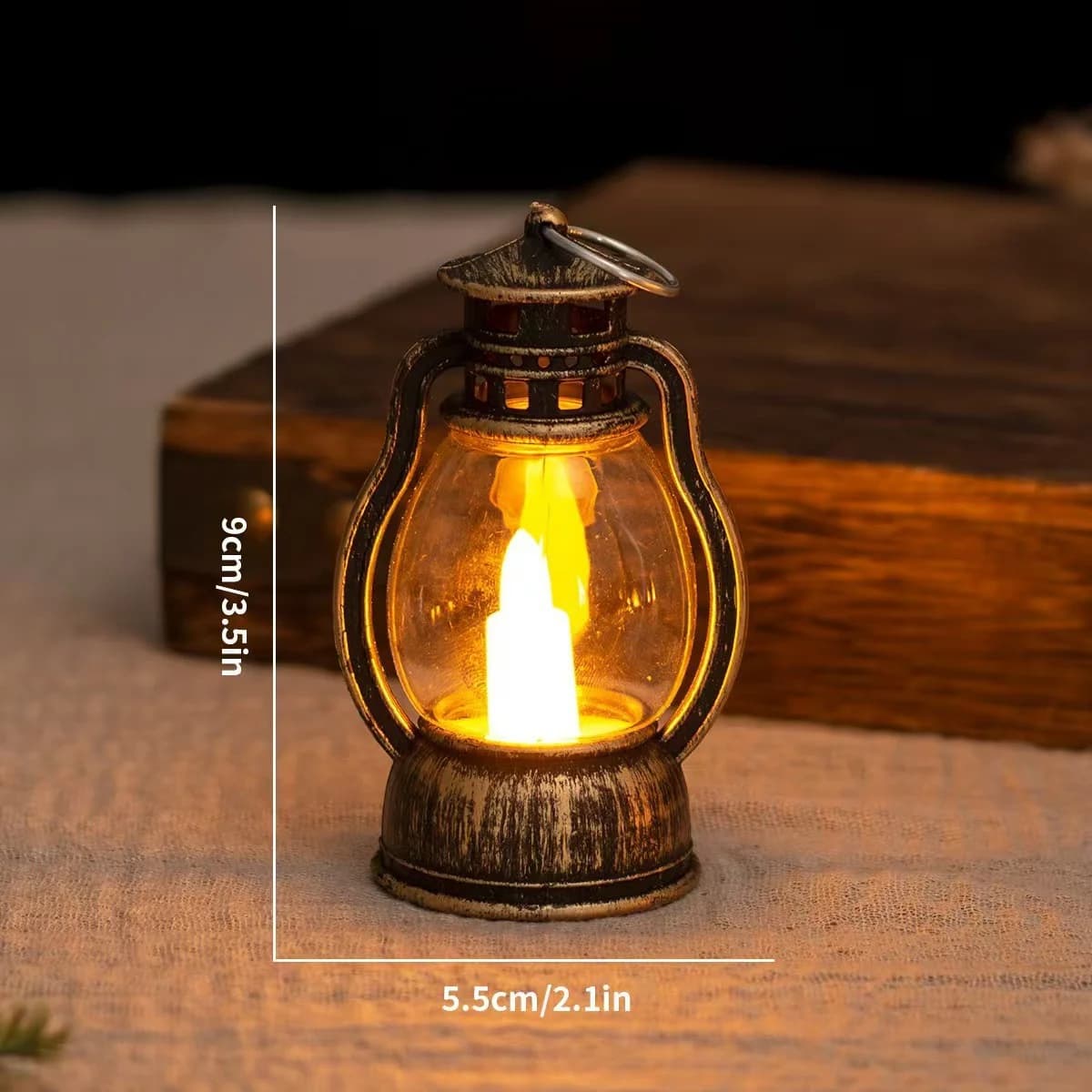 Lanterna LED Mini Candela Retrò con Luce Calda per Decorazione