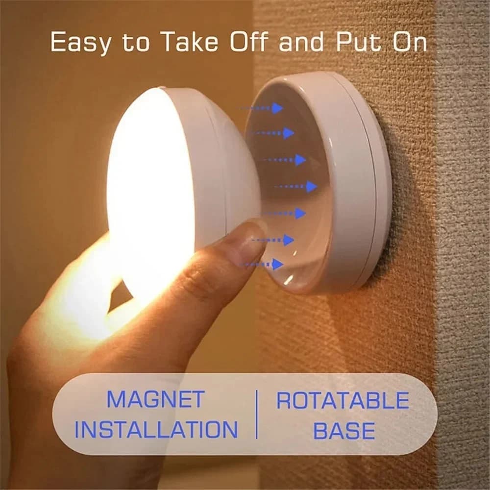 Luce notturna da parete LED a sensore di movimento ricaricabile